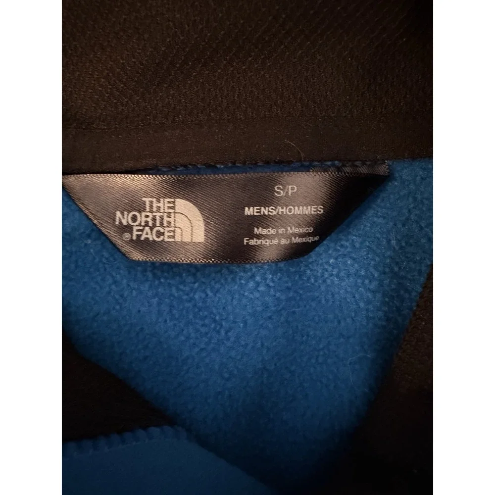 The North Face Mens Blue Graphic Print Pullover Fleece Hoodie Size Small